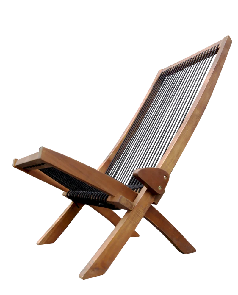 folding roping wood chair - Image 12