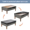 6-Pieces All Weather PE Wicker Sofa Set, Outdoor Rattan sofa With Double Cushions, Wood Legs Wood Table Top, Beige and Gray - Image 13