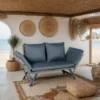 1 PCS Patio Wicker Side Foldable Bench Patio Backyard Conversation Bench Grey Wicker + Dark Grey Cushion - Image 13