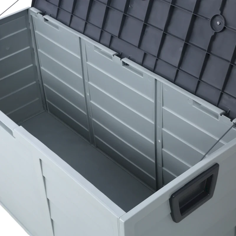 All Weather UV Pool Deck Box Storage Shed Bin Backyard Patio Outdoor w/ Wheel,75 Gallon Resin Deck Box-Organization and Storage for Patio Furniture Outdoor Cushions,Garden Tools and Pool Toys - Image 13