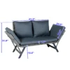 1 PCS Patio Wicker Side Foldable Bench Patio Backyard Conversation Bench Grey Wicker + Dark Grey Cushion - Image 19