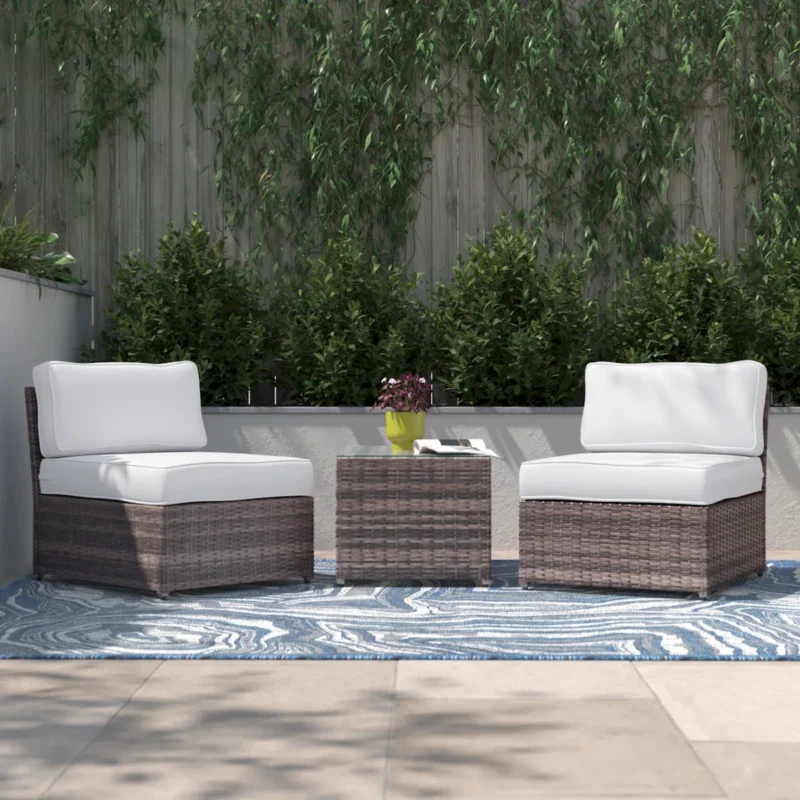 Fully Assembled Rattan Wicker 2-Person Seating Set with Cushions - Image 11