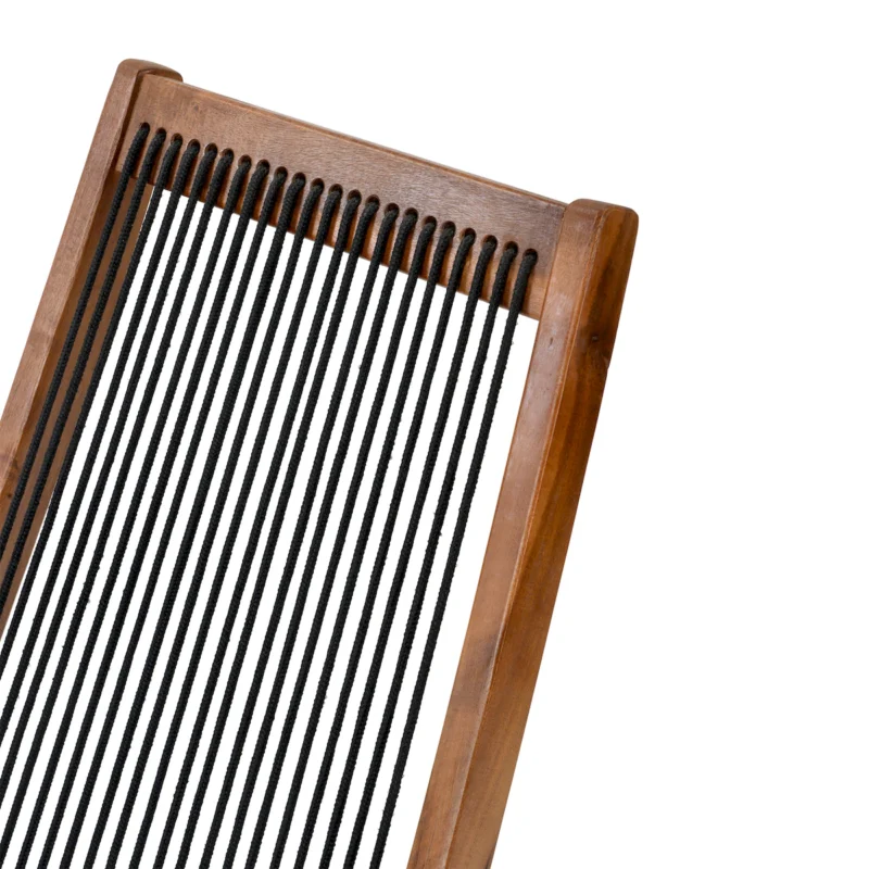 folding roping wood chair - Image 4