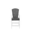HDPE Bar Chair, Outdoor Tall Adirondack Chairs Set of 2, Patio Bar Stool Chair with High Back White + Gray, Set of 2 - Image 3