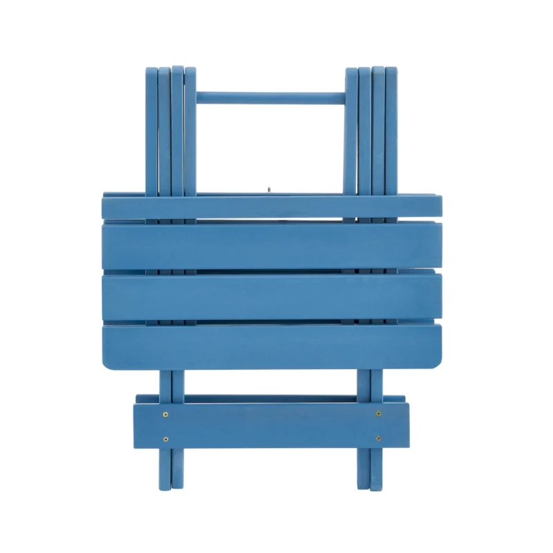 Folding Square Table Patio Outdoor solid wood Table for Backyard, Balcony, Portable Design Space-Saving Blue Color - Image 11