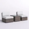 Fully Assembled Rattan Wicker 2-Person Seating Set with Cushions - Image 3