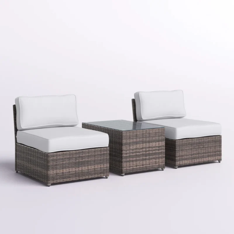Fully Assembled Rattan Wicker 2-Person Seating Set with Cushions - Image 3