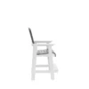 HDPE Bar Chair, Outdoor Tall Adirondack Chairs Set of 2, Patio Bar Stool Chair with High Back White + Gray, Set of 2 - Image 4