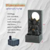 28" H Outdoor Buddha Waterfall Fountain, Freestanding Relaxing Water Feature, Asian Zen Fengshui Decor for Patio, Garden, Backyard, Deck & Home, Ideal Gift Led Fountain - Image 5