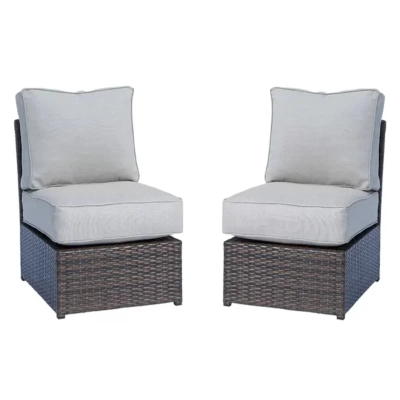 Fully Assembled Rattan Wicker 2-Person Seating Set with Cushions - Image 4