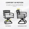 Outdoor Patio Aluminum Swivel Rocker 2PCS with Outdoor-grade Sunbrella Fabric Cushions, Ember Black - Image 6