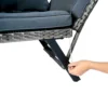 1 PCS Patio Wicker Side Foldable Bench Patio Backyard Conversation Bench Grey Wicker + Dark Grey Cushion - Image 6