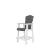 HDPE Bar Chair, Outdoor Tall Adirondack Chairs Set of 2, Patio Bar Stool Chair with High Back White + Gray, Set of 2 - Image 5