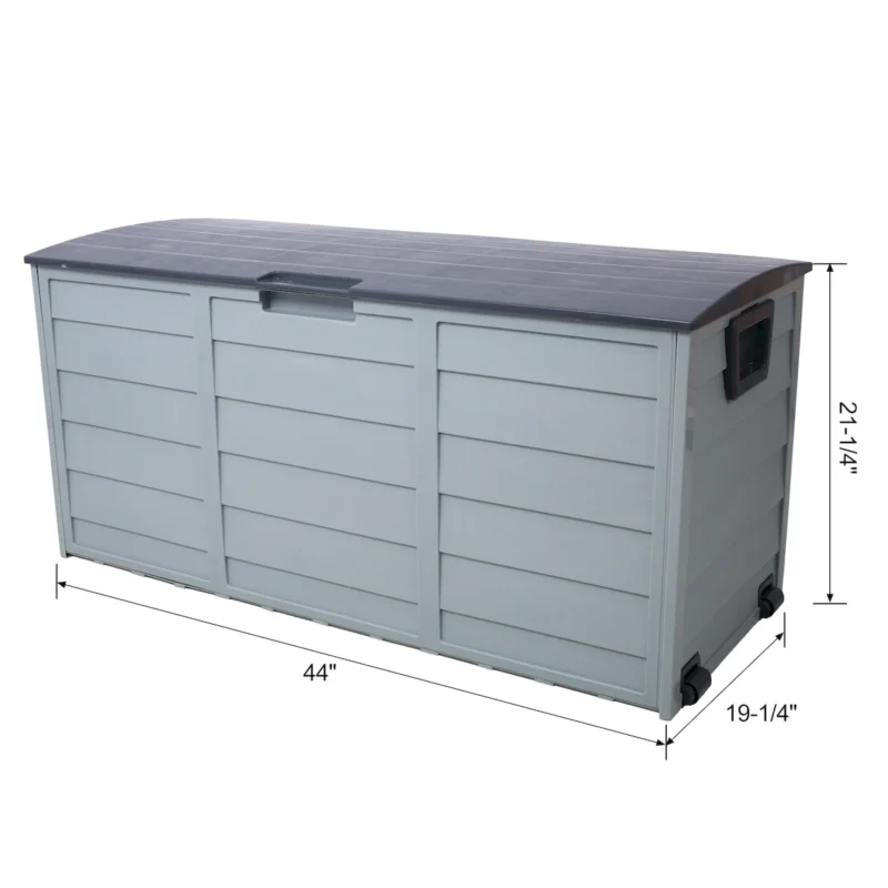 All Weather UV Pool Deck Box Storage Shed Bin Backyard Patio Outdoor w/ Wheel,75 Gallon Resin Deck Box-Organization and Storage for Patio Furniture Outdoor Cushions,Garden Tools and Pool Toys - Image 5