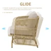 2-Person All-Weather PE Rattan Glider Loveseat with Coffee Table, Outdoor Patio Sofa Set with Beige Cushions (Weather-Resistant) - Image 4