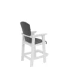 HDPE Bar Chair, Outdoor Tall Adirondack Chairs Set of 2, Patio Bar Stool Chair with High Back White + Gray, Set of 2 - Image 6