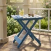 Folding Square Table Patio Outdoor solid wood Table for Backyard, Balcony, Portable Design Space-Saving Blue Color - Image 6