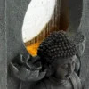 28" H Outdoor Buddha Waterfall Fountain, Freestanding Relaxing Water Feature, Asian Zen Fengshui Decor for Patio, Garden, Backyard, Deck & Home, Ideal Gift Led Fountain - Image 7