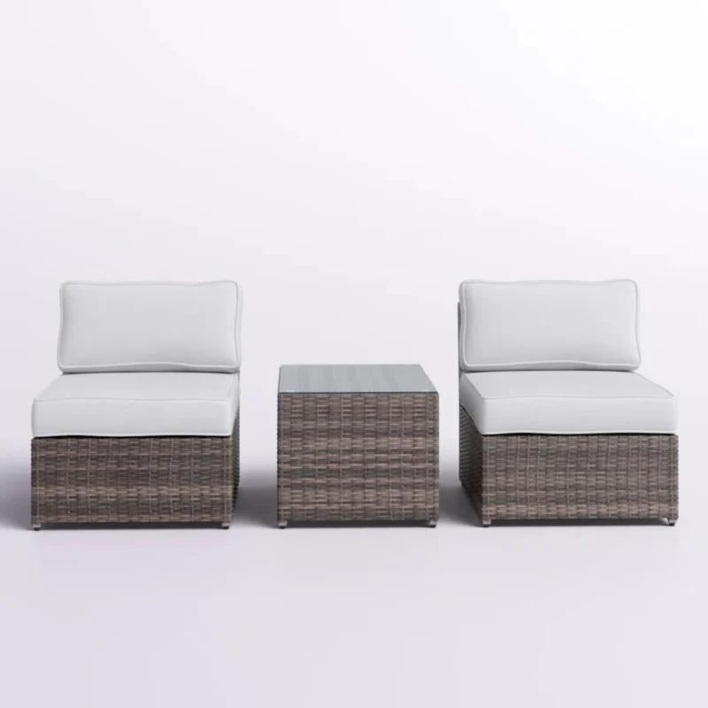 Fully Assembled Rattan Wicker 2-Person Seating Set with Cushions - Image 15