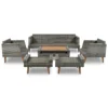 6-Pieces All Weather PE Wicker Sofa Set, Outdoor Rattan sofa With Double Cushions, Wood Legs Wood Table Top, Beige and Gray - Image 7