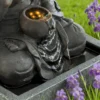 28" H Outdoor Buddha Waterfall Fountain, Freestanding Relaxing Water Feature, Asian Zen Fengshui Decor for Patio, Garden, Backyard, Deck & Home, Ideal Gift Led Fountain - Image 8