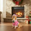 Christmas Golden Retriever Statue, Holiday Dog Figurine in Pink Santa Outfit - Image 8