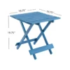 Folding Square Table Patio Outdoor solid wood Table for Backyard, Balcony, Portable Design Space-Saving Blue Color - Image 4
