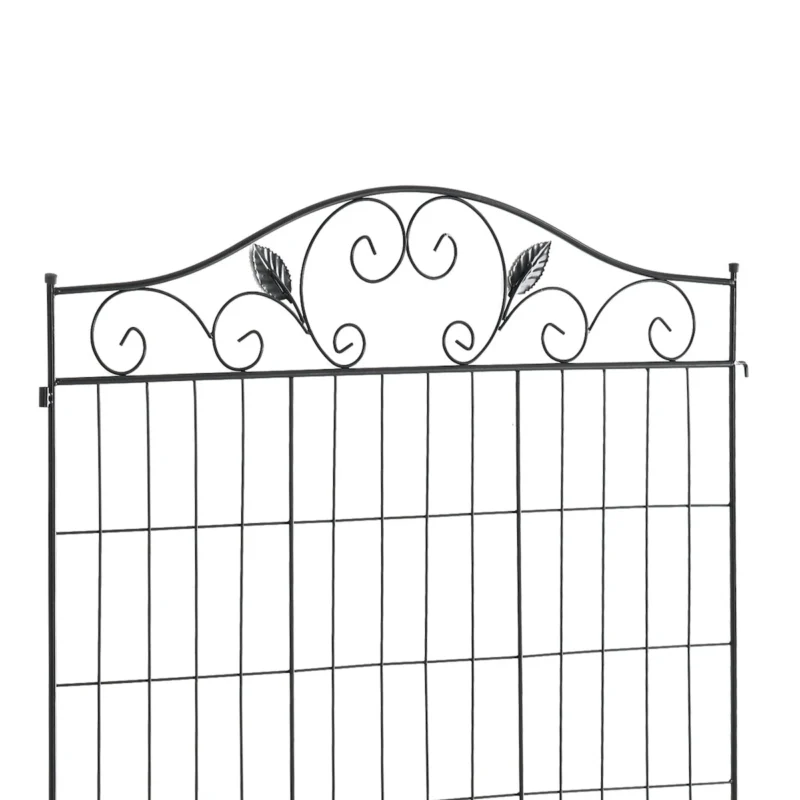 Outsunny Garden Decorative Fence Panel, 4 Pack, 44 x 36-Inch, Linear Length 12 Feet, Steel Border Folding Fence for Garden Landscaping - Image 8