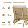 2-Person All-Weather PE Rattan Glider Loveseat with Coffee Table, Outdoor Patio Sofa Set with Beige Cushions (Weather-Resistant) - Image 2