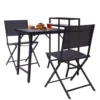 3PCS Patio Bistro Set, Patio Set of Foldable Patio Table and Chairs,Outdoor Patio Furniture Sets,Black - Image 5