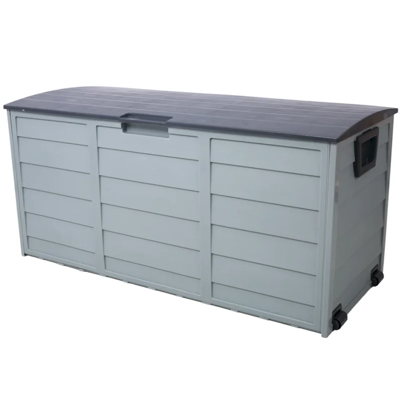 All Weather UV Pool Deck Box Storage Shed Bin Backyard Patio Outdoor w/ Wheel,75 Gallon Resin Deck Box-Organization and Storage for Patio Furniture Outdoor Cushions,Garden Tools and Pool Toys - Image 9