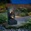 28" H Outdoor Buddha Waterfall Fountain, Freestanding Relaxing Water Feature, Asian Zen Fengshui Decor for Patio, Garden, Backyard, Deck & Home, Ideal Gift Led Fountain - Image 10