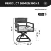 Outdoor Patio Aluminum Swivel Rocker 2PCS with Outdoor-grade Sunbrella Fabric Cushions, Ember Black - Image 2