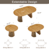 Solid wood stretching dining table + brown wicker dining chairs 2-piece set - farmhouse style farm chairs - Image 2