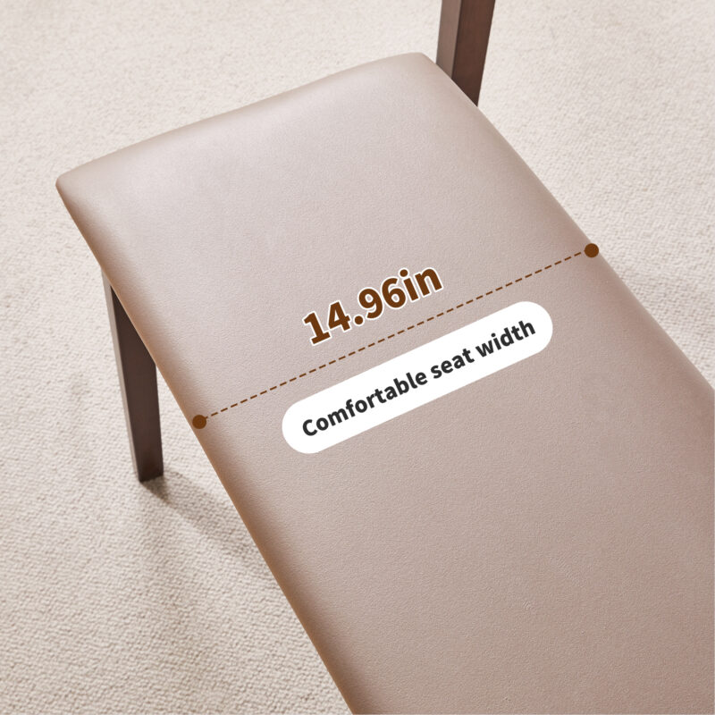 Solid Wood Frame Bench with Soft Breathable Tech Fabric Cushion, Heavy Duty Farmhouse Upholstered Stool, Multi-use Furniture for Dining Room, Entryway, Bedroom, Living Room and Apartment Extra Seating - Image 12