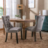 Nikki Collection Modern, High-end Tufted Solid Wood Contemporary Velvet Upholstered Dining Chair with Wood Legs Nailhead Trim 2-Pcs Set - Image 5