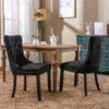 Nikki Collection Modern, High-end Tufted Solid Wood Contemporary Velvet Upholstered Dining Chair with Wood Legs Nailhead Trim 2-Pcs Set