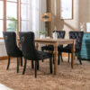 Nikki Collection Modern, High-end Tufted Solid Wood Contemporary Velvet Upholstered Dining Chair with Wood Legs Nailhead Trim 2-Pcs Set - Image 4
