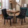 Nikki Collection Modern, High-end Tufted Solid Wood Contemporary Velvet Upholstered Dining Chair with Wood Legs Nailhead Trim 2-Pcs Set - Image 2