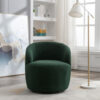 Teddy Fabric Swivel Accent Armchair Barrel Chair With Black Powder Coating Metal Ring - Image 8