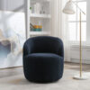 Teddy Fabric Swivel Accent Armchair Barrel Chair With Black Powder Coating Metal Ring - Image 9