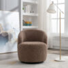 Teddy Fabric Swivel Accent Armchair Barrel Chair With Black Powder Coating Metal Ring - Image 5