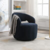 Teddy Fabric Swivel Accent Armchair Barrel Chair With Black Powder Coating Metal Ring - Image 7