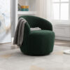 Teddy Fabric Swivel Accent Armchair Barrel Chair With Black Powder Coating Metal Ring - Image 6