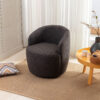 Teddy Fabric Swivel Accent Armchair Barrel Chair With Black Powder Coating Metal Ring - Image 3