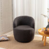 Teddy Fabric Swivel Accent Armchair Barrel Chair With Black Powder Coating Metal Ring - Image 10