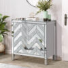 Storage Cabinet with Mirror Trim and M Shape Design Spliced Combination For Living Room, Dining Room, Entryway, Kitchen - Image 5