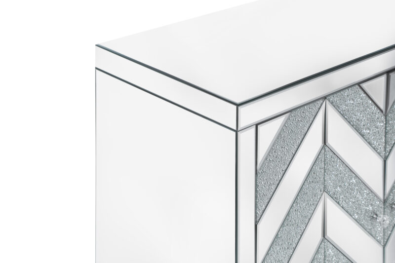Storage Cabinet with Mirror Trim and M Shape Design Spliced Combination For Living Room, Dining Room, Entryway, Kitchen - Image 3