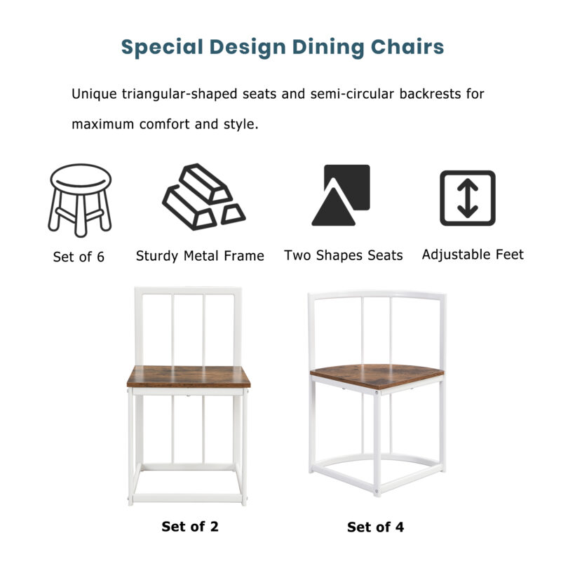 TOPMAX Modern 7-Piece Dining Table Set with Faux Marble Compact 55Inch Kitchen Table Set for 6 - Image 12