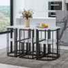 TOPMAX Modern 7-Piece Dining Table Set with Faux Marble Compact 55Inch Kitchen Table Set for 6 - Image 2
